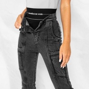Maniere De Voir foldover waistband jeans UK6/US2